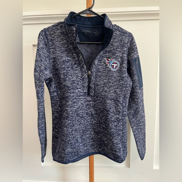 Antigua Women's Tennessee Titans Fortune Navy Pullover Jacket sz Medium - Picture 1 of 9